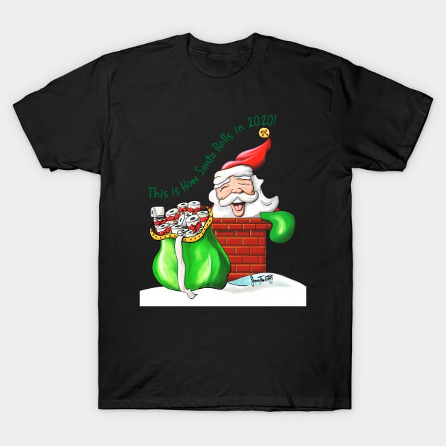 Santa Claus with Essential Toilet Paper Gift V1 T-Shirt by SidneyTees